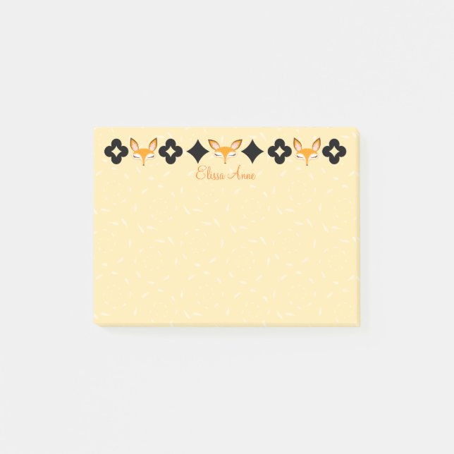 Lil gulliga Foxie - lurar flickaktigt Post-it Block (Framsida)