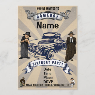 Lil Homies Chicanas Party Invitation 90s Theme Inbjudningar