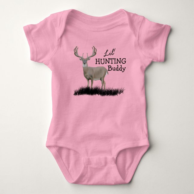 Lil Hunting Buddy Buck Baby Bodykostym T Shirt (Framsida)
