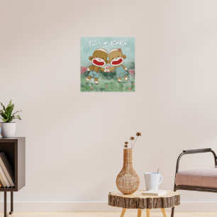 Lil & Kona Holding Händer Poster
