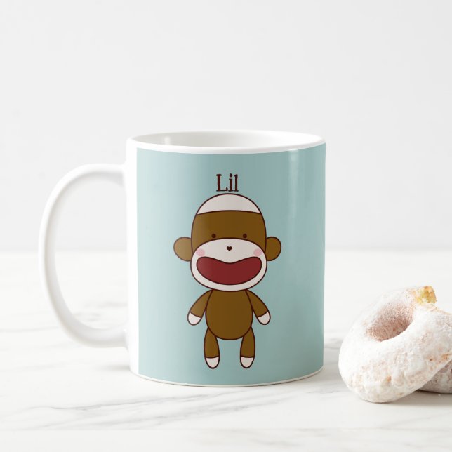 Lil & Kona Sock monkey Kaffemugg (Med munk)