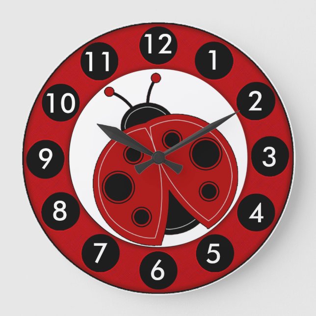 "Lil Ladybug" ACRYLIC WALL CLOCK Stor Klocka (Framsida)