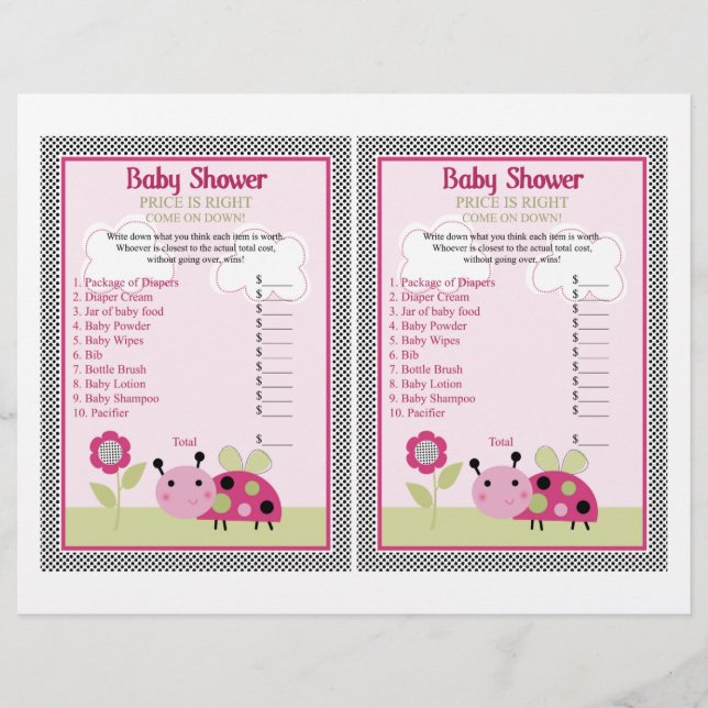 "Lil Ladybug med Polka dots" Pris är Höger Game Reklamblad (Framsidan)