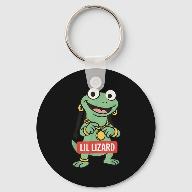 Lil Lizard Funny Lizard Trending Meme Nyckelring (Framsida)