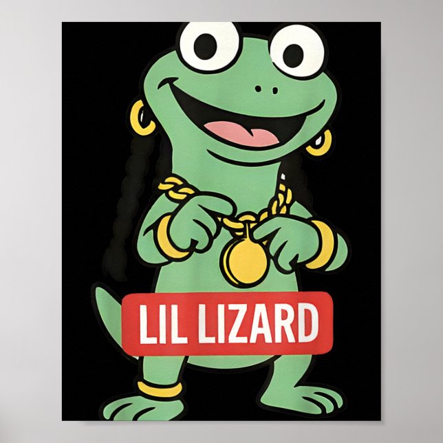 Lil Lizard Funny Lizard Trending Meme Poster (Framsidan)
