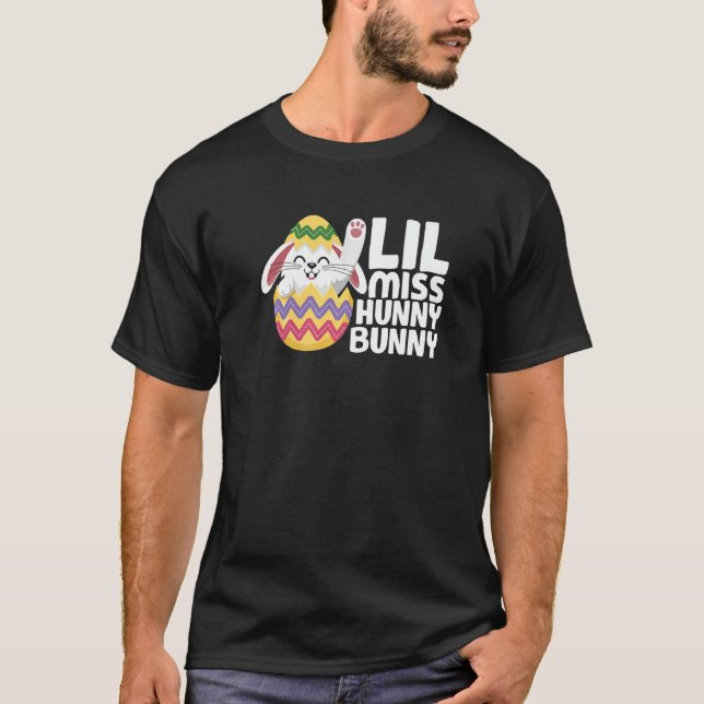 Lil Miss Hunny Bunny Cute Påsk Day Bunny Funny T Shirt (Framsida)