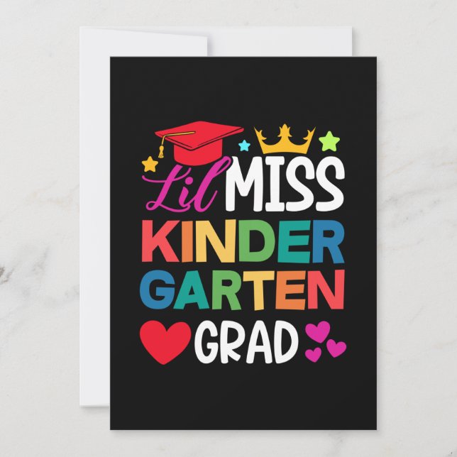 Lil Miss Kindergarten Grad Prek Studenten Inbjudningar (Framsida)
