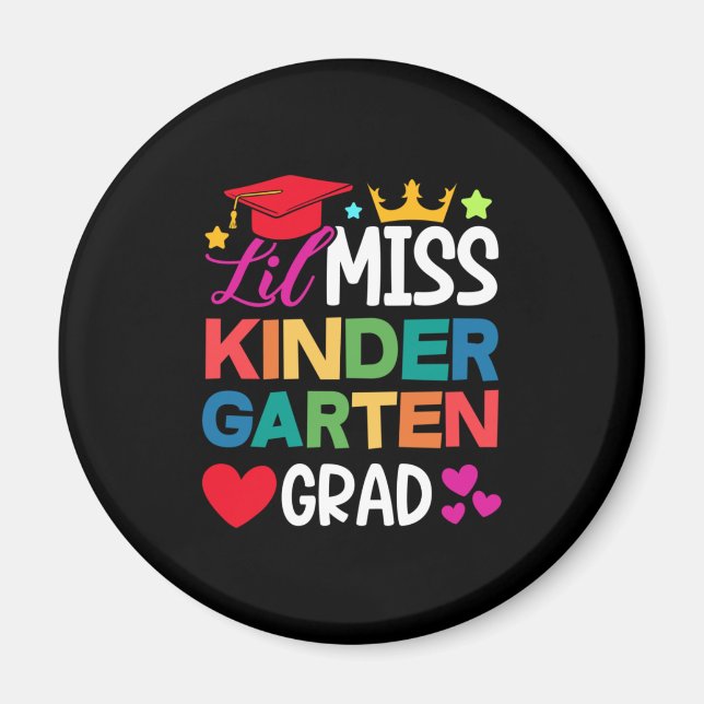 Lil Miss Kindergarten Grad Prek Studenten Magnet (Framsidan)
