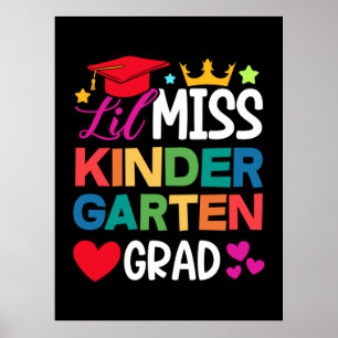 Lil Miss Kindergarten Grad Prek Studenten Poster