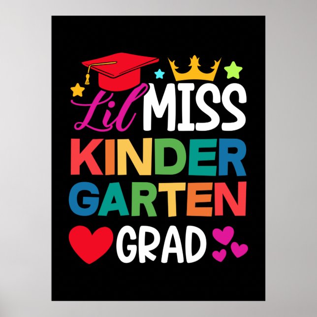Lil Miss Kindergarten Grad Prek Studenten Poster (Framsidan)