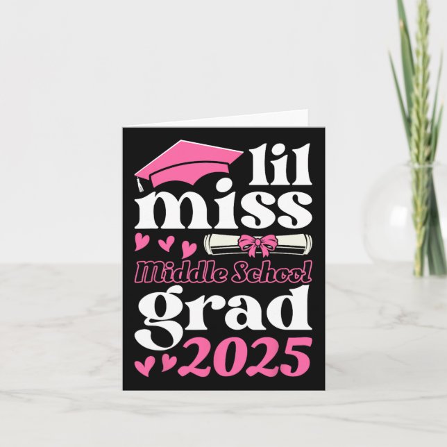 Lil Miss Mitten School Grad 2025 Studenten Kort (Framsida)