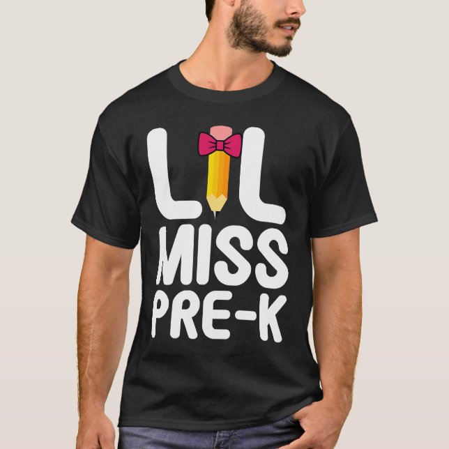 Lil Miss Pre K Cute Pre Kindergarten School T Shirt (Framsida)