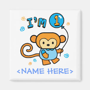 Lil Monkey 1:a födelsedagen Magnet