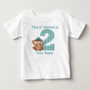 Lil Monkey Personlig 2: a födelsedagshytten T Shirt