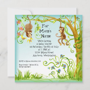 Lil Monkey, pojk babybodsinbjudan Inbjudningar