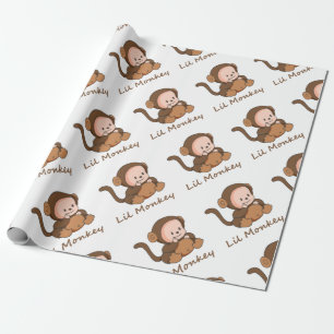 "Lil Monkey"-Roligt citat Cute Baby Monkey Presentpapper