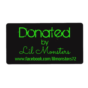 Lil Monsters etikett etikett neon grönt svart Fraktsedel
