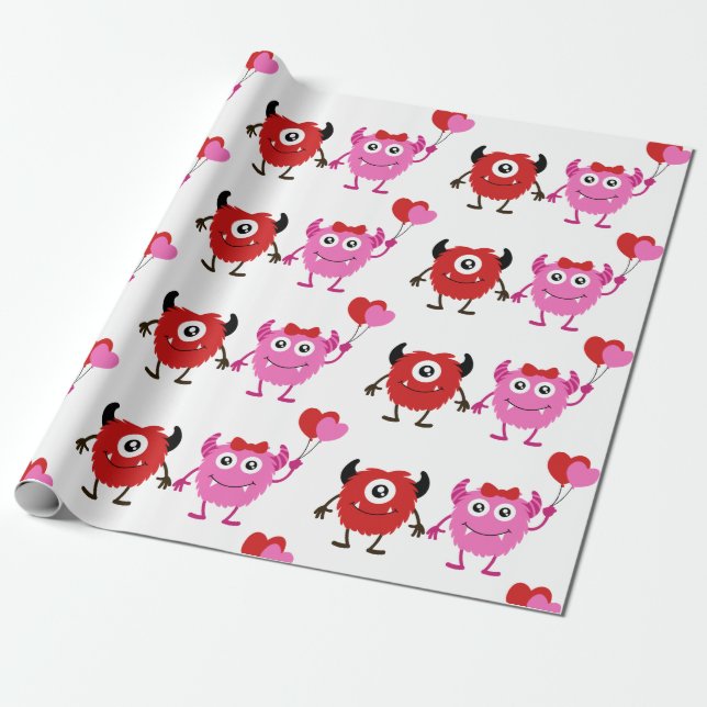 Lil Monsters Wrapping Papper Presentpapper (Utrullad)