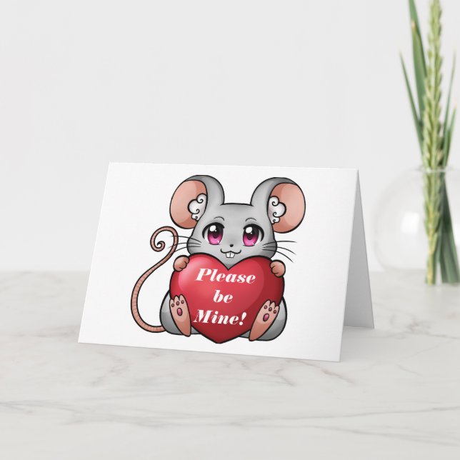 LIL MOUSE GRANDCHILD VALENTINE-KORT TACK KORT (Framsida)