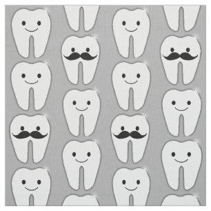 Lil Mustache Tooth på Grått Tyg