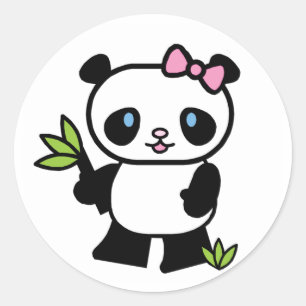 Lil Panda Girl Runt Klistermärke