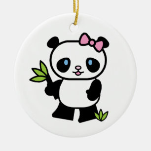 Lil Pandaflicka Julgransprydnad Keramik