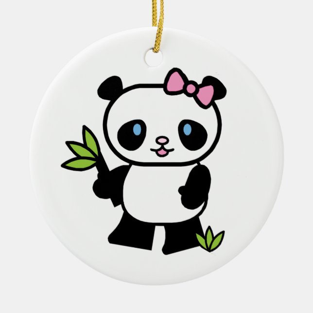 Lil Pandaflicka Julgransprydnad Keramik (Framsidan)