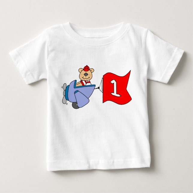 Lil Pilot Bear 1:a födelsedag T Shirt (Framsida)