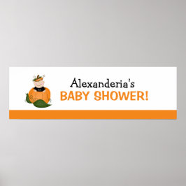 Lil Pumpkin Baby Shower Banner Poster Skriv ut