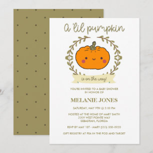 Lil Pumpkin Fall Halloween Baby Shower-inbjudan Inbjudningar