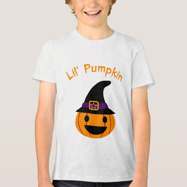 Lil Pumpkin Halloween Kids Design - Cute Pumpkin T Shirt (Framsida)