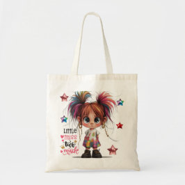 Lil Quirky Girl för mycket Tote Bag Tygkasse