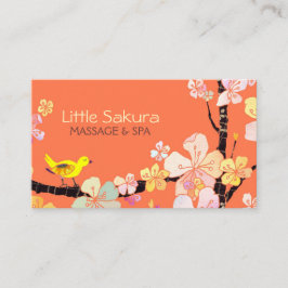Lil Sakura Bird Massage + Spa Appointag Card Tidsbeställning Kort