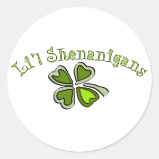 Li'l Shenanigans A Konstig Party Shamrock Cartooni Runt Klistermärke