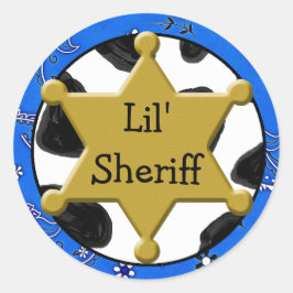 Lil sheriff Badge Sticker Runt Klistermärke