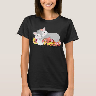 Lil silverFoxie unge - gullig sova babyräv T-shirt