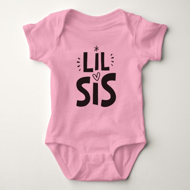 LIL SIS BABY modern fet rolig klumpig skandinavisk T Shirt (Framsida)