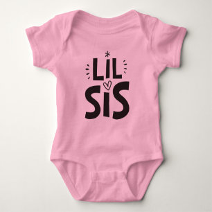 LIL SIS BABY modern fet stil ren typografi scandi T Shirt