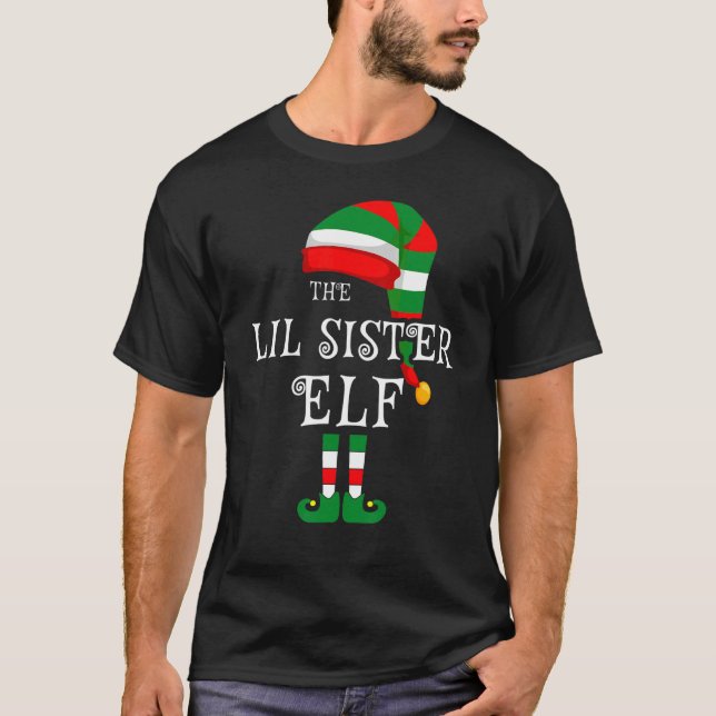 Lil Sister Elf-familjens julmatchning Pajamas G T Shirt (Framsida)