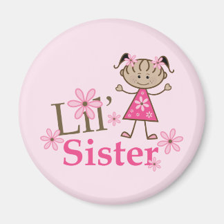 Lil Sister Ethnic Stick figur Girl Magnet
