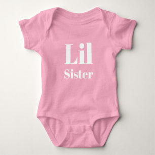 Lil Sister, lillasyster, rosa och vit söt T Shirt