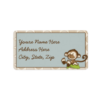 Lil söt Monkey Adress Lables Adressetikett