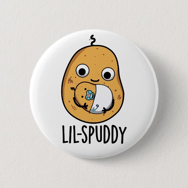 Lil Spuddy Funny Potato Pun Knapp (Framsida)