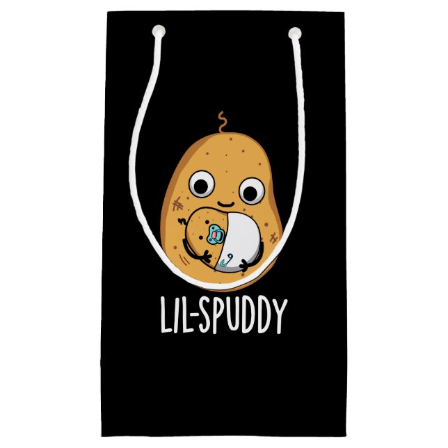 Lil Spuddy Funny Potato Pun Mörk BG (Framsidan)