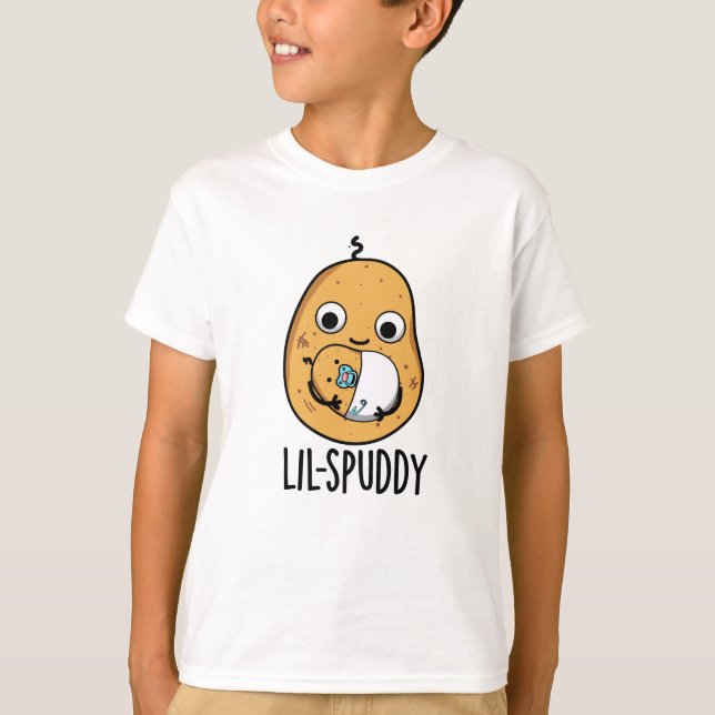 Lil Spuddy Funny Potato Pun T Shirt (Framsida)