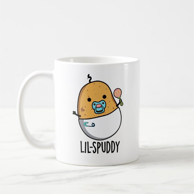 Lil-spuddy Rolig Potatis Puns  Kaffemugg (Vänster)