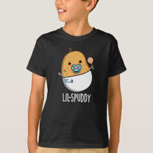 Lil-spuddy Rolig Potatis Puns Mörk Bakgrund T Shirt
