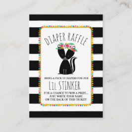 Lil Stinker Boho Skunk Baby Shower Diaper Raffle Tilläggskort