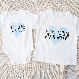 Lil Syrran Blue Heart Matching Syskon-familjen T Shirt