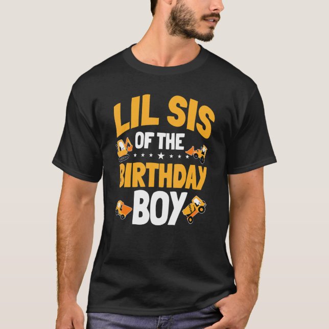 Lil Syrran of the Birthday Boy Construction Worker T Shirt (Framsida)